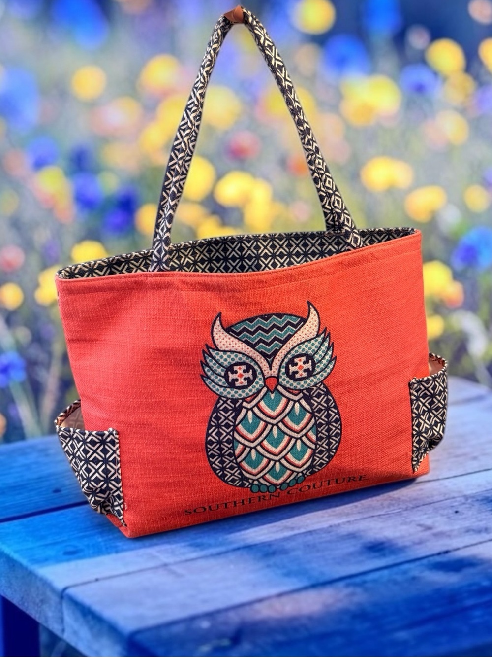 Simply Southern Orange Owl Embroidered Tote